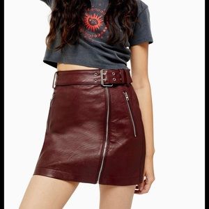 Faux leather skirt